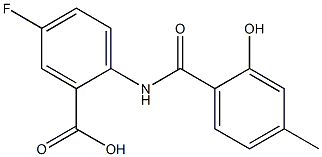 5-fluoro-2-[(2-hydroxy-4-methylbenzene)amido]benzoic acid Struktur