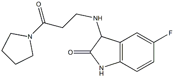 5-fluoro-3-{[3-oxo-3-(pyrrolidin-1-yl)propyl]amino}-2,3-dihydro-1H-indol-2-one Struktur