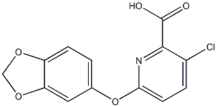 6-(2H-1,3-benzodioxol-5-yloxy)-3-chloropyridine-2-carboxylic acid Structure