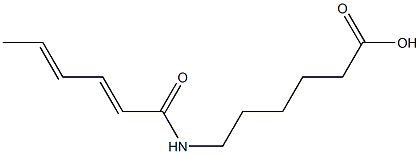 6-[(2E,4E)-hexa-2,4-dienoylamino]hexanoic acid Struktur