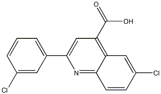 6-chloro-2-(3-chlorophenyl)quinoline-4-carboxylic acid,,结构式