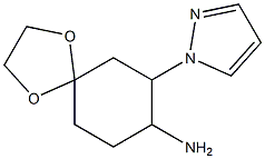 7-(1H-pyrazol-1-yl)-1,4-dioxaspiro[4.5]dec-8-ylamine Structure