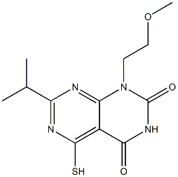 7-isopropyl-5-mercapto-1-(2-methoxyethyl)pyrimido[4,5-d]pyrimidine-2,4(1H,3H)-dione Structure