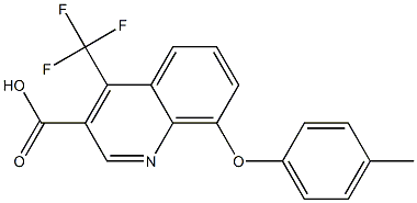 8-(4-methylphenoxy)-4-(trifluoromethyl)quinoline-3-carboxylic acid Struktur
