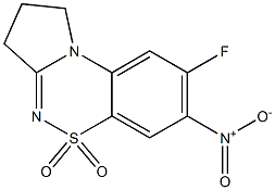 8-fluoro-7-nitro-2,3-dihydro-1H-pyrrolo[2,1-c][1,2,4]benzothiadiazine 5,5-dioxide 结构式