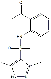 N-(2-acetylphenyl)-3,5-dimethyl-1H-pyrazole-4-sulfonamide Struktur