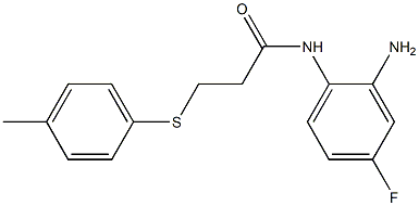 N-(2-amino-4-fluorophenyl)-3-[(4-methylphenyl)sulfanyl]propanamide Structure