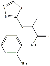 N-(2-aminophenyl)-2-(1,3,4-thiadiazol-2-ylsulfanyl)propanamide 化学構造式