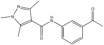 N-(3-acetylphenyl)-1,3,5-trimethyl-1H-pyrazole-4-carboxamide Struktur