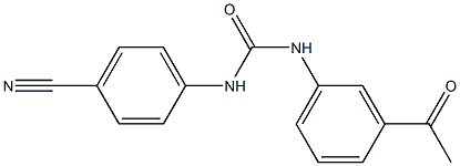 N-(3-acetylphenyl)-N'-(4-cyanophenyl)urea Struktur