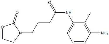 N-(3-amino-2-methylphenyl)-4-(2-oxo-1,3-oxazolidin-3-yl)butanamide Struktur