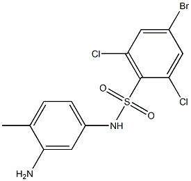 N-(3-amino-4-methylphenyl)-4-bromo-2,6-dichlorobenzene-1-sulfonamide
