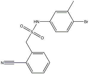 N-(4-bromo-3-methylphenyl)-1-(2-cyanophenyl)methanesulfonamide,,结构式