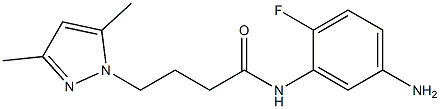 N-(5-amino-2-fluorophenyl)-4-(3,5-dimethyl-1H-pyrazol-1-yl)butanamide 结构式
