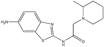 N-(6-amino-1,3-benzothiazol-2-yl)-2-(2-methylpiperidin-1-yl)acetamide 结构式