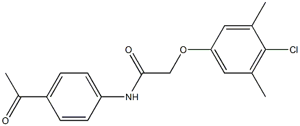 N-(4-acetylphenyl)-2-[(4-chloro-3,5-dimethylphenyl)oxy]acetamide Struktur