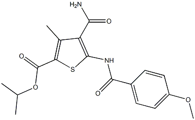 isopropyl 4-(aminocarbonyl)-5-[(4-methoxybenzoyl)amino]-3-methyl-2-thiophenecarboxylate