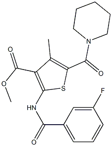  methyl 2-{[(3-fluorophenyl)carbonyl]amino}-4-methyl-5-(piperidin-1-ylcarbonyl)thiophene-3-carboxylate