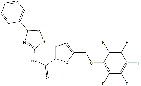 5-[(2,3,4,5,6-pentafluorophenoxy)methyl]-N-(4-phenyl-1,3-thiazol-2-yl)-2-furamide