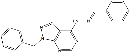 benzaldehyde (1-benzyl-1H-pyrazolo[3,4-d]pyrimidin-4-yl)hydrazone Structure