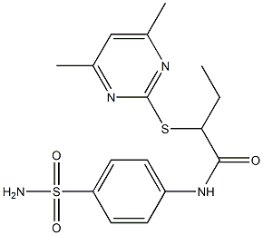 N-[4-(aminosulfonyl)phenyl]-2-[(4,6-dimethyl-2-pyrimidinyl)sulfanyl]butanamide Structure