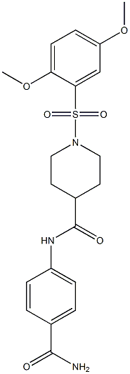 N-[4-(aminocarbonyl)phenyl]-1-[(2,5-dimethoxyphenyl)sulfonyl]-4-piperidinecarboxamide