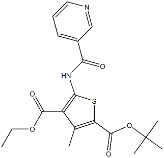 2-tert-butyl 4-ethyl 3-methyl-5-[(3-pyridinylcarbonyl)amino]-2,4-thiophenedicarboxylate Structure