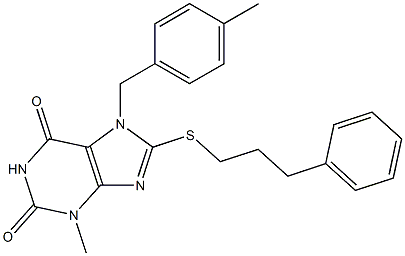 3-methyl-7-(4-methylbenzyl)-8-[(3-phenylpropyl)sulfanyl]-3,7-dihydro-1H-purine-2,6-dione Structure