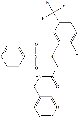  2-[2-chloro(phenylsulfonyl)-5-(trifluoromethyl)anilino]-N-(3-pyridinylmethyl)acetamide