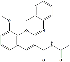 N-acetyl-8-methoxy-2-[(2-methylphenyl)imino]-2H-chromene-3-carboxamide 结构式