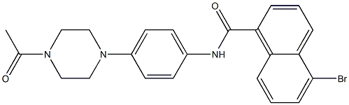 N-[4-(4-acetylpiperazin-1-yl)phenyl]-5-bromo-1-naphthamide Struktur