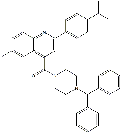 4-[(4-benzhydryl-1-piperazinyl)carbonyl]-2-(4-isopropylphenyl)-6-methylquinoline Struktur