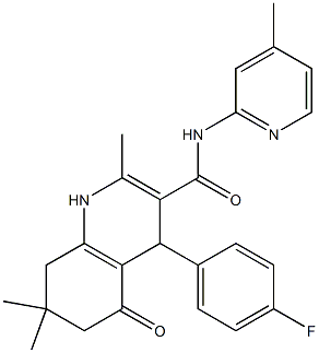 4-(4-fluorophenyl)-2,7,7-trimethyl-N-(4-methylpyridin-2-yl)-5-oxo-1,4,5,6,7,8-hexahydroquinoline-3-carboxamide Structure