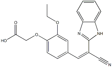 {4-[2-(1H-benzimidazol-2-yl)-2-cyanovinyl]-2-ethoxyphenoxy}acetic acid Struktur