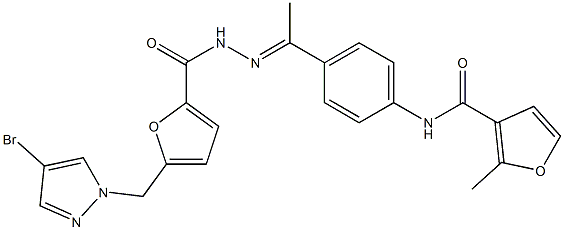  N-[4-(N-{5-[(4-bromo-1H-pyrazol-1-yl)methyl]-2-furoyl}ethanehydrazonoyl)phenyl]-2-methyl-3-furamide