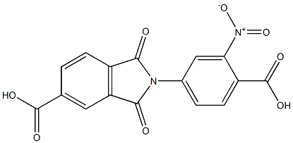 2-{4-carboxy-3-nitrophenyl}-1,3-dioxoisoindoline-5-carboxylic acid 结构式