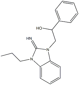 2-(2-imino-3-propyl-2,3-dihydro-1H-benzimidazol-1-yl)-1-phenylethanol Structure