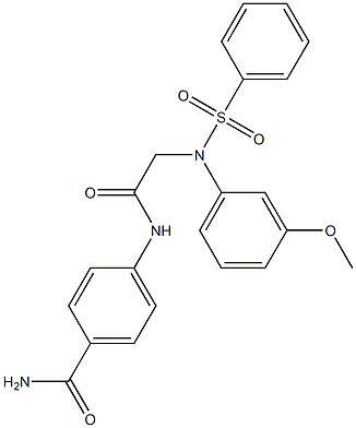 4-({[3-methoxy(phenylsulfonyl)anilino]acetyl}amino)benzamide Struktur