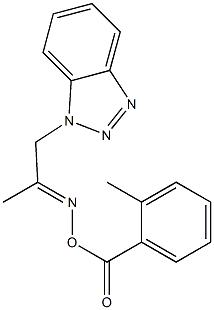1-(1H-1,2,3-benzotriazol-1-yl)acetone O-(2-methylbenzoyl)oxime Structure
