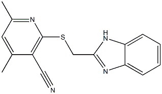 2-[(1H-benzimidazol-2-ylmethyl)sulfanyl]-4,6-dimethylnicotinonitrile Struktur