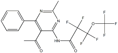 N-(5-acetyl-2-methyl-6-phenyl-4-pyrimidinyl)-2,2,3,3-tetrafluoro-3-(trifluoromethoxy)propanamide Structure