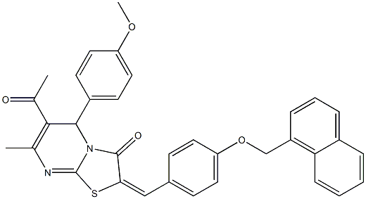 6-acetyl-5-(4-methoxyphenyl)-7-methyl-2-[4-(1-naphthylmethoxy)benzylidene]-5H-[1,3]thiazolo[3,2-a]pyrimidin-3(2H)-one