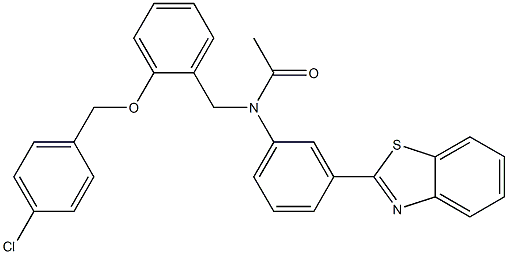 N-[3-(1,3-benzothiazol-2-yl)phenyl]-N-{2-[(4-chlorobenzyl)oxy]benzyl}acetamide Struktur