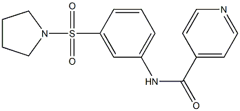 N-[3-(1-pyrrolidinylsulfonyl)phenyl]isonicotinamide,,结构式