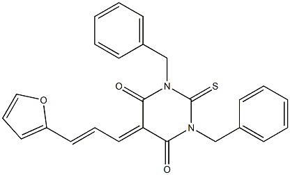 1,3-dibenzyl-5-[3-(2-furyl)-2-propenylidene]-2-thioxodihydro-4,6(1H,5H)-pyrimidinedione