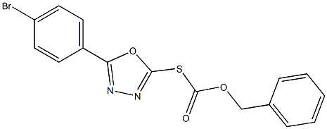 S-[5-(4-bromophenyl)-1,3,4-oxadiazol-2-yl] O-(phenylmethyl) thiocarbonate Struktur