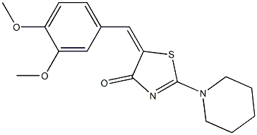  5-(3,4-dimethoxybenzylidene)-2-(1-piperidinyl)-1,3-thiazol-4(5H)-one