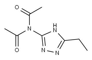 N-acetyl-N-(5-ethyl-4H-1,2,4-triazol-3-yl)acetamide Structure