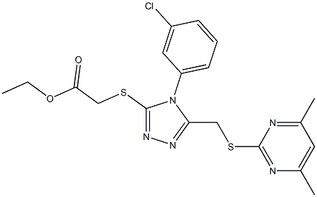  ethyl [(4-(3-chlorophenyl)-5-{[(4,6-dimethyl-2-pyrimidinyl)sulfanyl]methyl}-4H-1,2,4-triazol-3-yl)sulfanyl]acetate