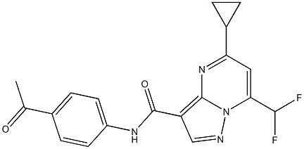 N-(4-acetylphenyl)-5-cyclopropyl-7-(difluoromethyl)pyrazolo[1,5-a]pyrimidine-3-carboxamide Struktur